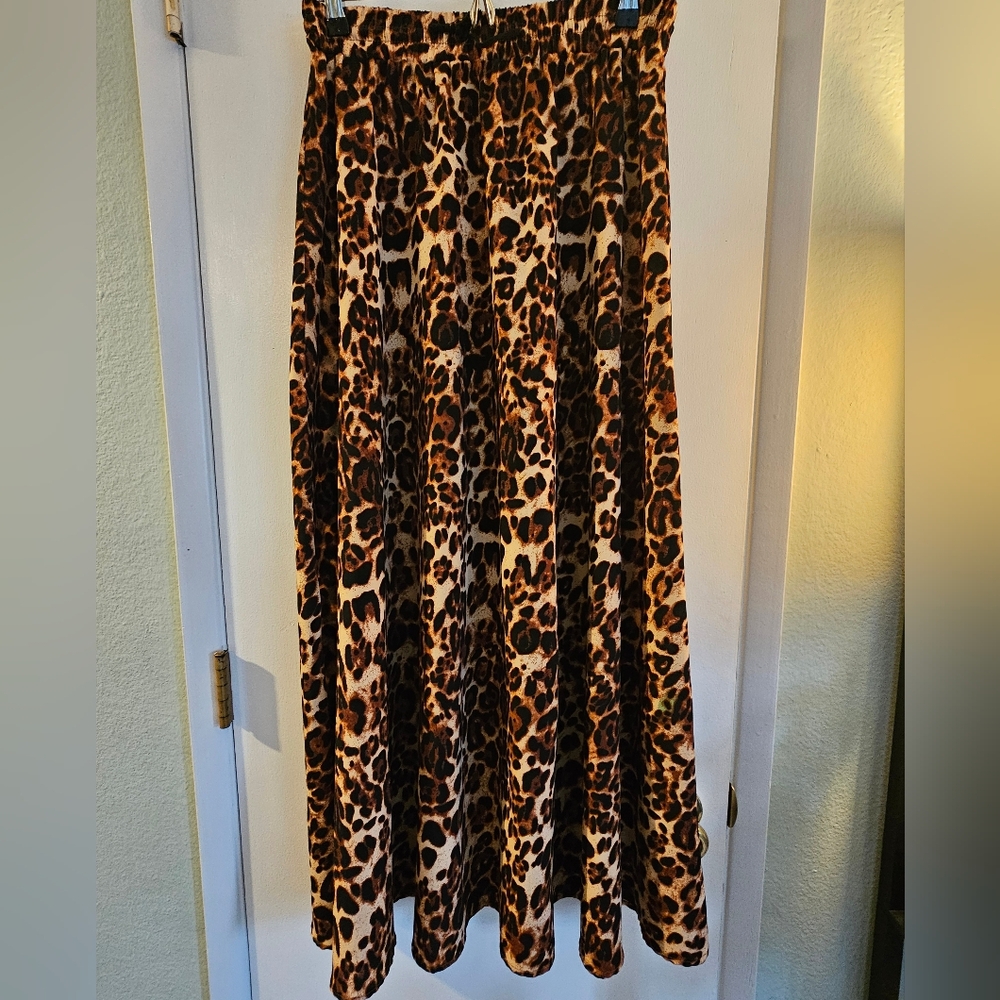 Leopard Print Maxi Skirt